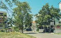 Beautiful south street with trees flowers