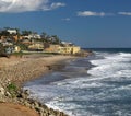 Beautiful Southern California Beach with Mansions Royalty Free Stock Photo