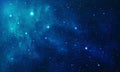 Beautiful space with blue nebula, realistic vector - EPS 10