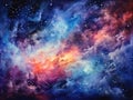 A beautiful space digital watercolors artwork