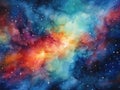 A beautiful space digital watercolors artwork