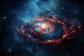 Beautiful Space Shining Core of Galaxy with Stars Nebula Rotating Spiral Universe Royalty Free Stock Photo