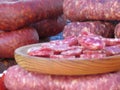 Beautiful Spanish dry sausage made with pork, a delicious flavor