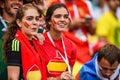 Beautiful Spanish fan girls during FIFA World Cup 2018 Round of 16 match Spain vs Russia