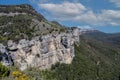 Beautiful spanish mountain landscape near the small village Rupit in Catalonia, park national