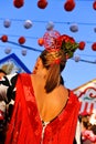 Beautiful spanish woman in the Fair, Seville, Andalusia, Spain