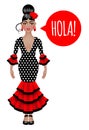 Beautiful spanish woman in traditional flamenco dress