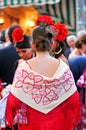 Beautiful spanish women in the Fair, Seville, Andalusia, Spain Royalty Free Stock Photo
