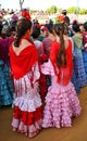 Beautiful spanish women in the Fair, Seville, Andalusia, Spain Royalty Free Stock Photo