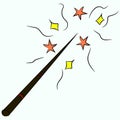 Beautiful special magic wand. Clip art.