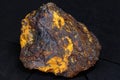 Beautiful specimen of limonite with hematite iron ore on a dark background