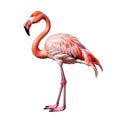 A beautiful specimen of pink flamingo isolated on white background with png file (with transparent background) attached