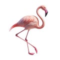 A beautiful specimen of pink flamingo isolated on white background with png file (with transparent background) attached