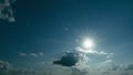Beautiful Spectacular Conceptual Meditation Background. Blue Sky Sun With A Clouds.
