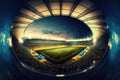 Beautiful spectacular impressive picturesque panoramic veiw of Metalist stadium. Generative AI