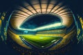 Beautiful spectacular impressive picturesque panoramic veiw of Metalist stadium. Generative AI