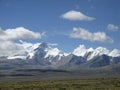 Beautiful, spectacular and quiet snow mountains and glaciers in the distance