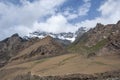 Beautiful and spectacular snow mountains in the distance