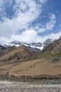 Beautiful and spectacular snow mountains in the distance