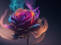 Beautiful spectral flower rose. ai generative Royalty Free Stock Photo