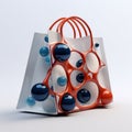 Abstract Molecular Structure Shopping Bag With Hyper-detailed Renderings