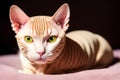 A beautiful Sphynx cat. The Enigmatic Elegance. Exploring the World of Sphynx Cats. Generative AI