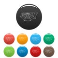 Beautiful spiderweb icons set color