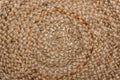 Beautiful circle pattern on handmade woven raffia basket