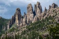 Beautiful spires rock formations in Custer State Park along the Needles Highway South Dakota Royalty Free Stock Photo