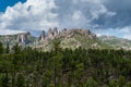 Beautiful spires rock formations in Custer State Park along the Needles Highway South Dakota Royalty Free Stock Photo