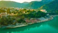 Beautiful spiritual Himalayan town Rishikesh on the banks of Ganga river in Uttarakhand, India