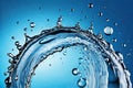 A beautiful splash of blue water with spectacular drops and splashes. Abstract background Royalty Free Stock Photo