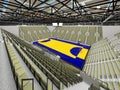 Beautiful sports arena for handball with gray olive green seats - 3d render