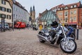 Beautiful sports bike in the streets of the city of Speyer in Germany