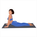 Beautiful sporty black woman practices yoga asana Royalty Free Stock Photo