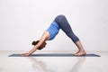 Beautiful sporty fit yogi girl practices yoga Royalty Free Stock Photo