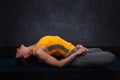 Beautiful sporty fit yogi girl practices yoga Royalty Free Stock Photo