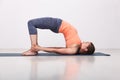 Beautiful sporty fit yogi girl practices yoga Royalty Free Stock Photo