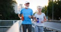 Beautiful sporty mature couple styaing fit with sport Royalty Free Stock Photo