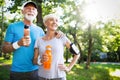 Beautiful sporty mature couple styaing fit with sport Royalty Free Stock Photo