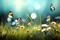 beautiful spring butterflies, AI generated