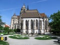 Beautiful spring colorful square near the Church of St. Michael in Kosice