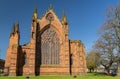 Carlisle, Cumbria, UK April 25th 2023 Carlisle cathedral under a blue sky