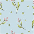 Beautiful spring floral seamless background