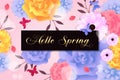 Beautiful spring greeting card with flower concept background vector illustration