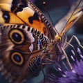 Beautiful butterfly on a flower. Colorful background. Toned Royalty Free Stock Photo