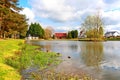 Beautiful Spring landscape with a pond, Scotland Royalty Free Stock Photo