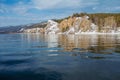 Beautiful spring landscape on the river bank. Nature of Siberia.