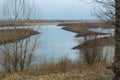 Beautiful Spring landscape. River freed from ice.