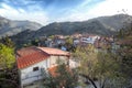 Beautiful spring landscape, a village Lazanias in the mountains